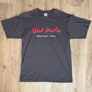 Vintage Bad Data Graphic TShirt Move Over Rome Dark Gray Medium Expect The Worst